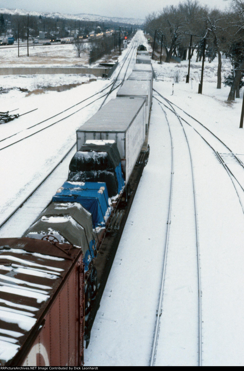 ATSF freight in the snow